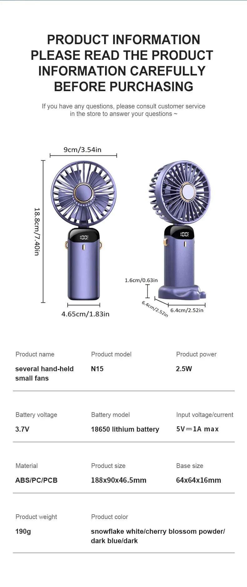 Handheld Mini Fan