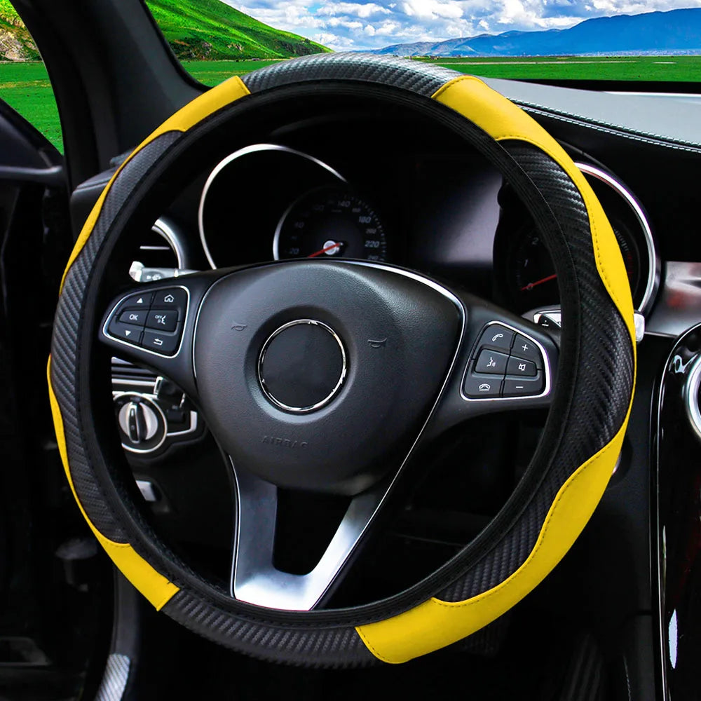 PU Carbon Fiber Leather Car Steering Wheel