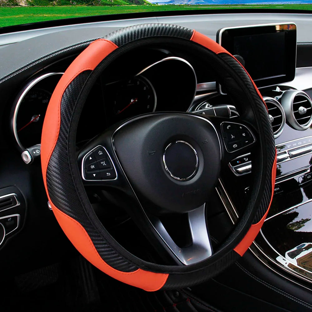 PU Carbon Fiber Leather Car Steering Wheel