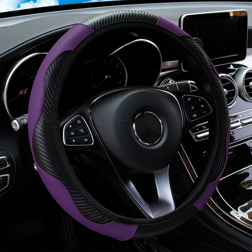 PU Carbon Fiber Leather Car Steering Wheel