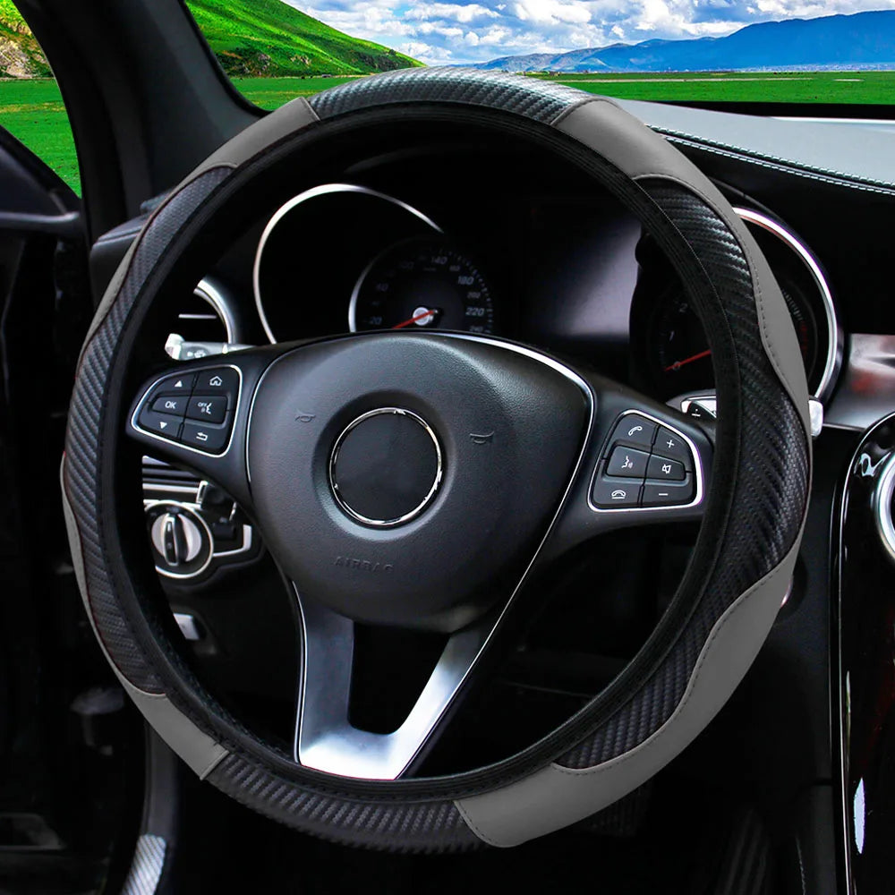 PU Carbon Fiber Leather Car Steering Wheel