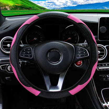PU Carbon Fiber Leather Car Steering Wheel