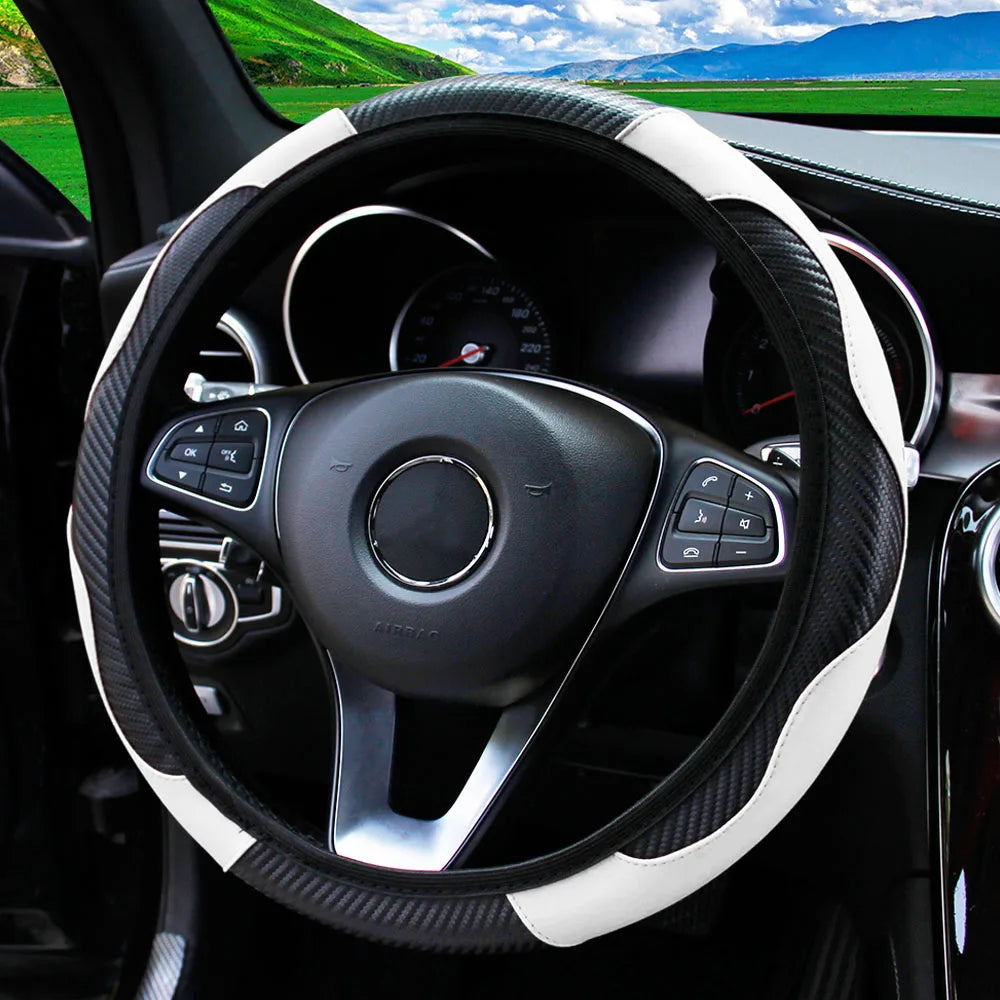 PU Carbon Fiber Leather Car Steering Wheel