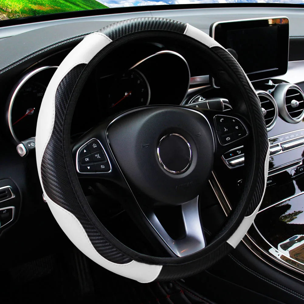 PU Carbon Fiber Leather Car Steering Wheel